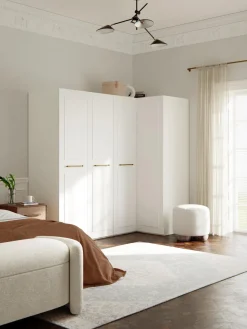 Armarios Esquineros|Armarios Modulares>Westwing Collection Armario esquinero modular Charlotte, 4 puertas (215 cm), diferentes variantes Blanco