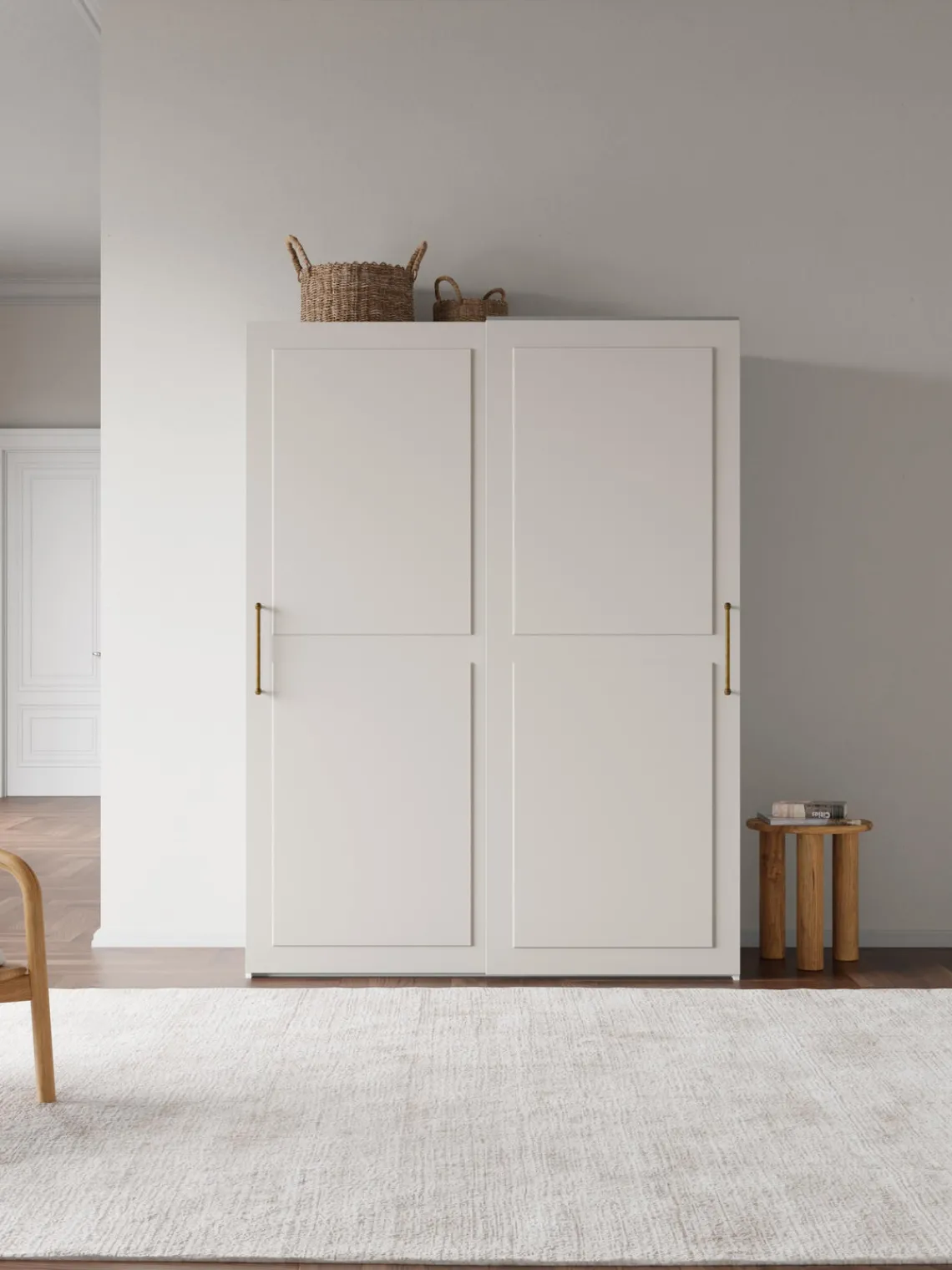 Armarios Con Puerta Corredera|Armarios Modulares>Westwing Collection Armario modular Charlotte, 2 puertas correderas (150 cm), diferentes variantes Beige