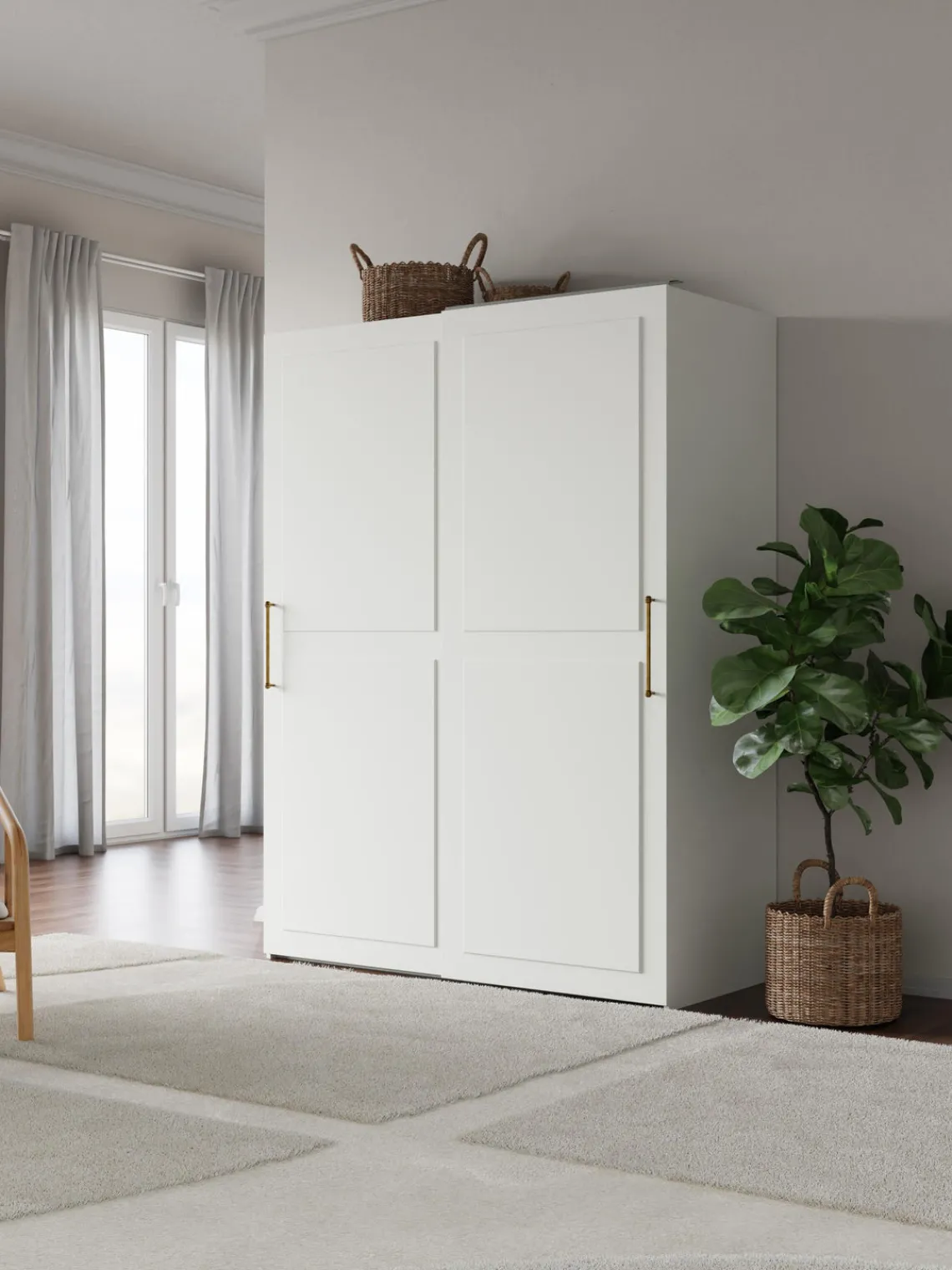 Armarios Modulares|Armarios Con Puerta Corredera>Westwing Collection Armario modular Charlotte, 2 puertas correderas (150 cm), diferentes variantes Blanco