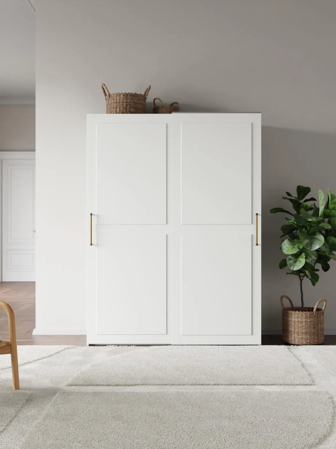 Armarios Modulares|Armarios Con Puerta Corredera>Westwing Collection Armario modular Charlotte, 2 puertas correderas (150 cm), diferentes variantes Blanco
