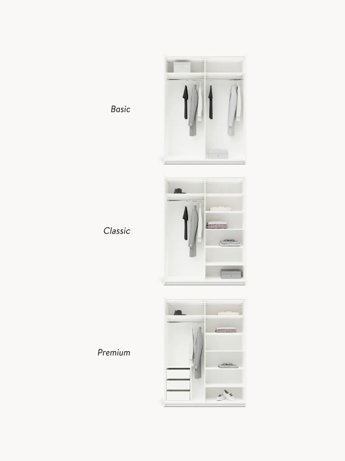 Armarios Modulares|Armarios Con Puerta Corredera>Westwing Collection Armario modular Charlotte, 2 puertas correderas (150 cm), diferentes variantes Blanco