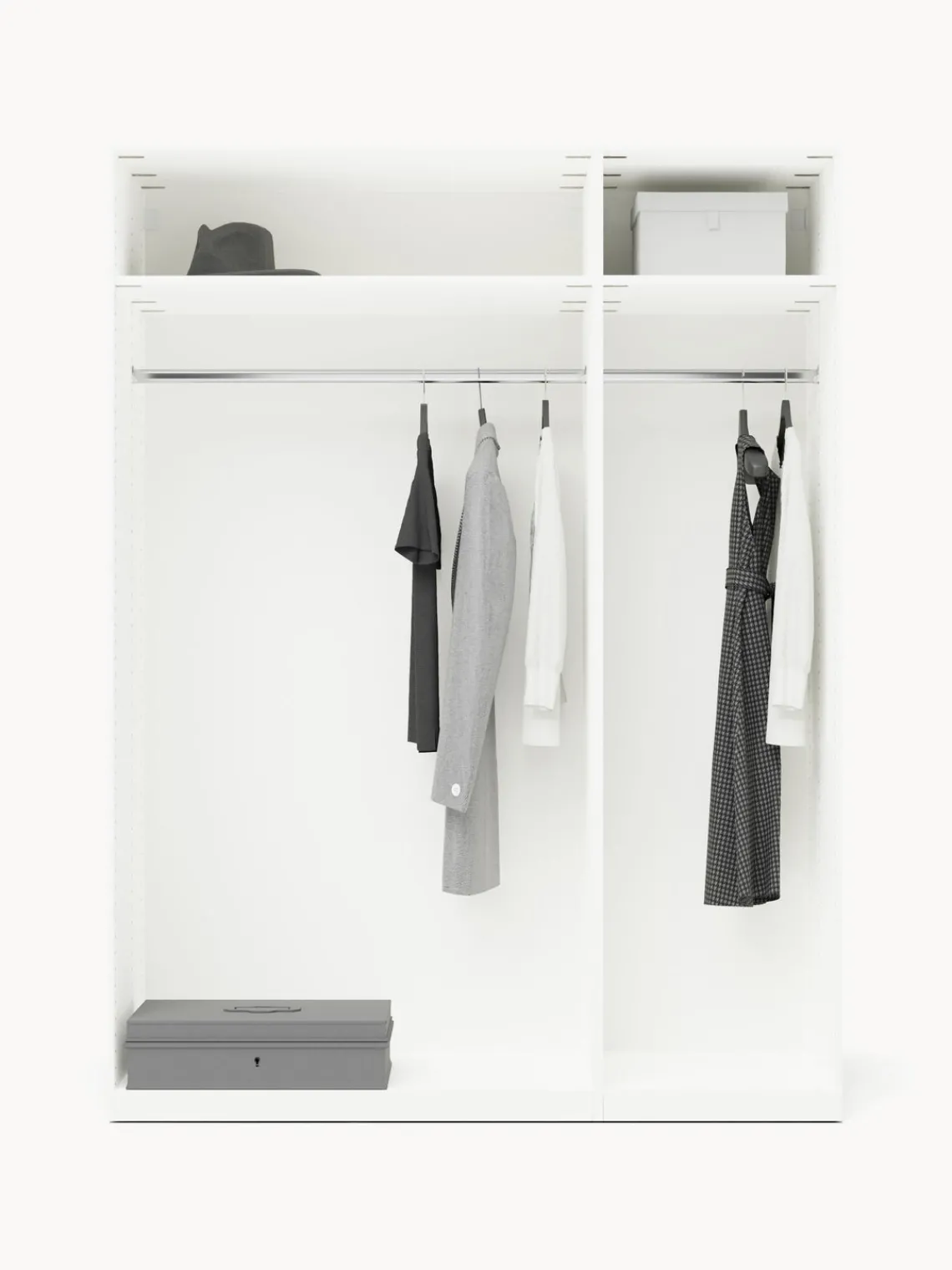 Armarios Empotrados|Armarios Modulares>Westwing Collection Armario modular Charlotte, An 150 cm, variantes diferentes Blanco