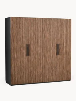 Armarios Empotrados|Armarios Modulares>Westwing Collection Armario modular con puertas giratorias Simone, An 200 cm, variantes diferentes Aspecto madera de nogal, negro