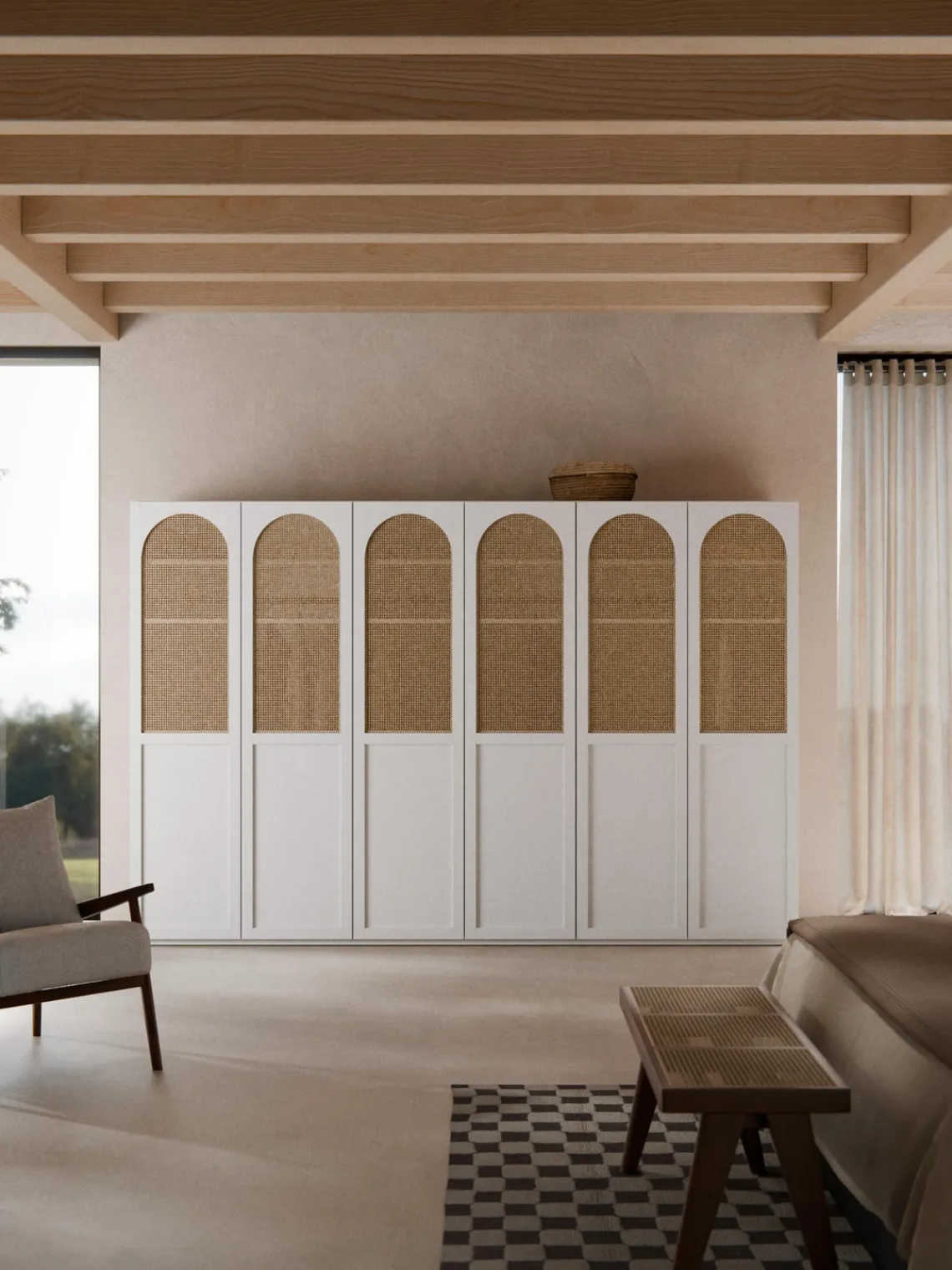 Armarios Empotrados|Armarios Modulares>Westwing Collection Armario modular Jeanne, 6 puertas (300 cm), diferentes opciones Blanco