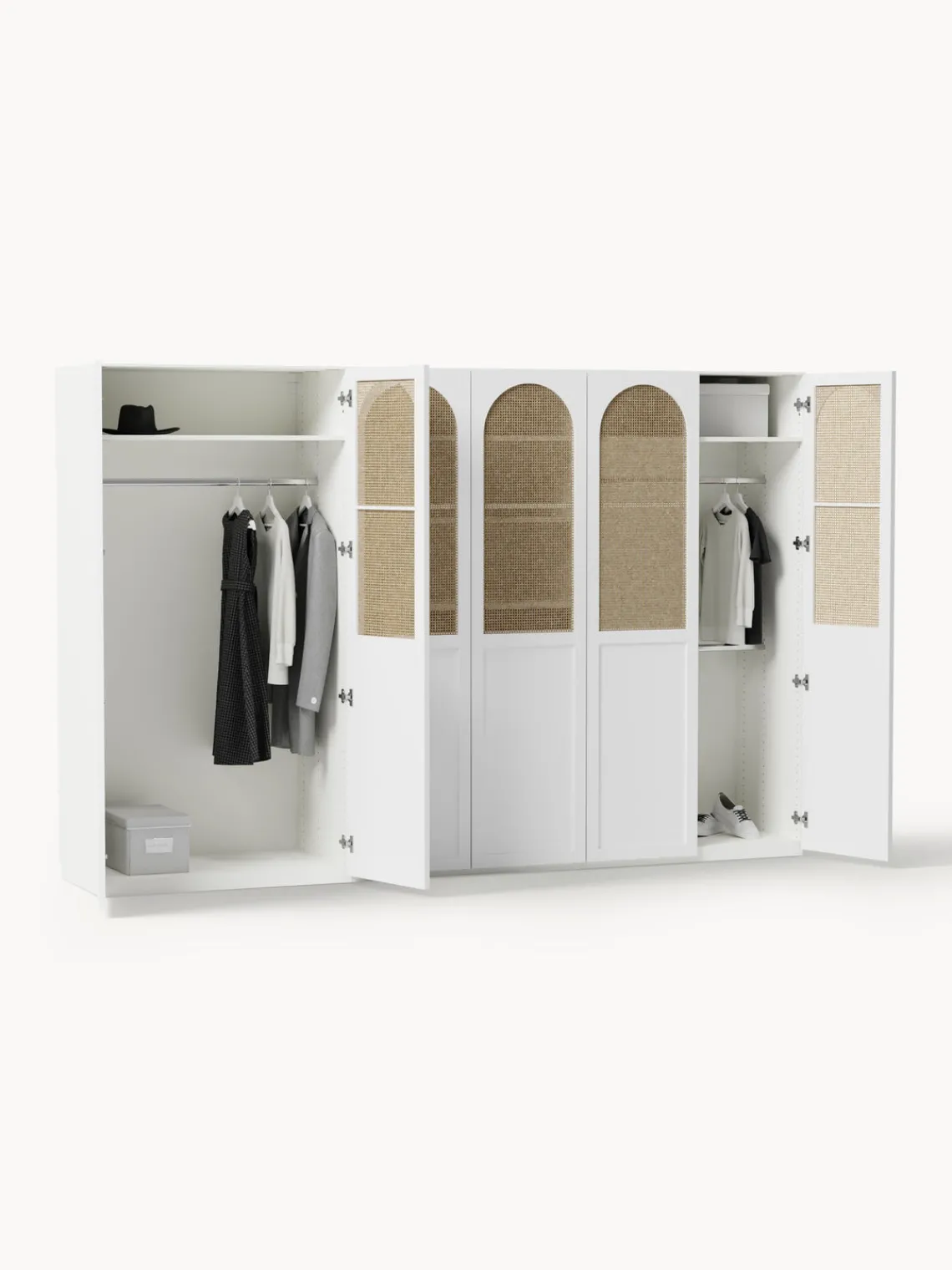 Armarios Empotrados|Armarios Modulares>Westwing Collection Armario modular Jeanne, 6 puertas (300 cm), diferentes opciones Blanco