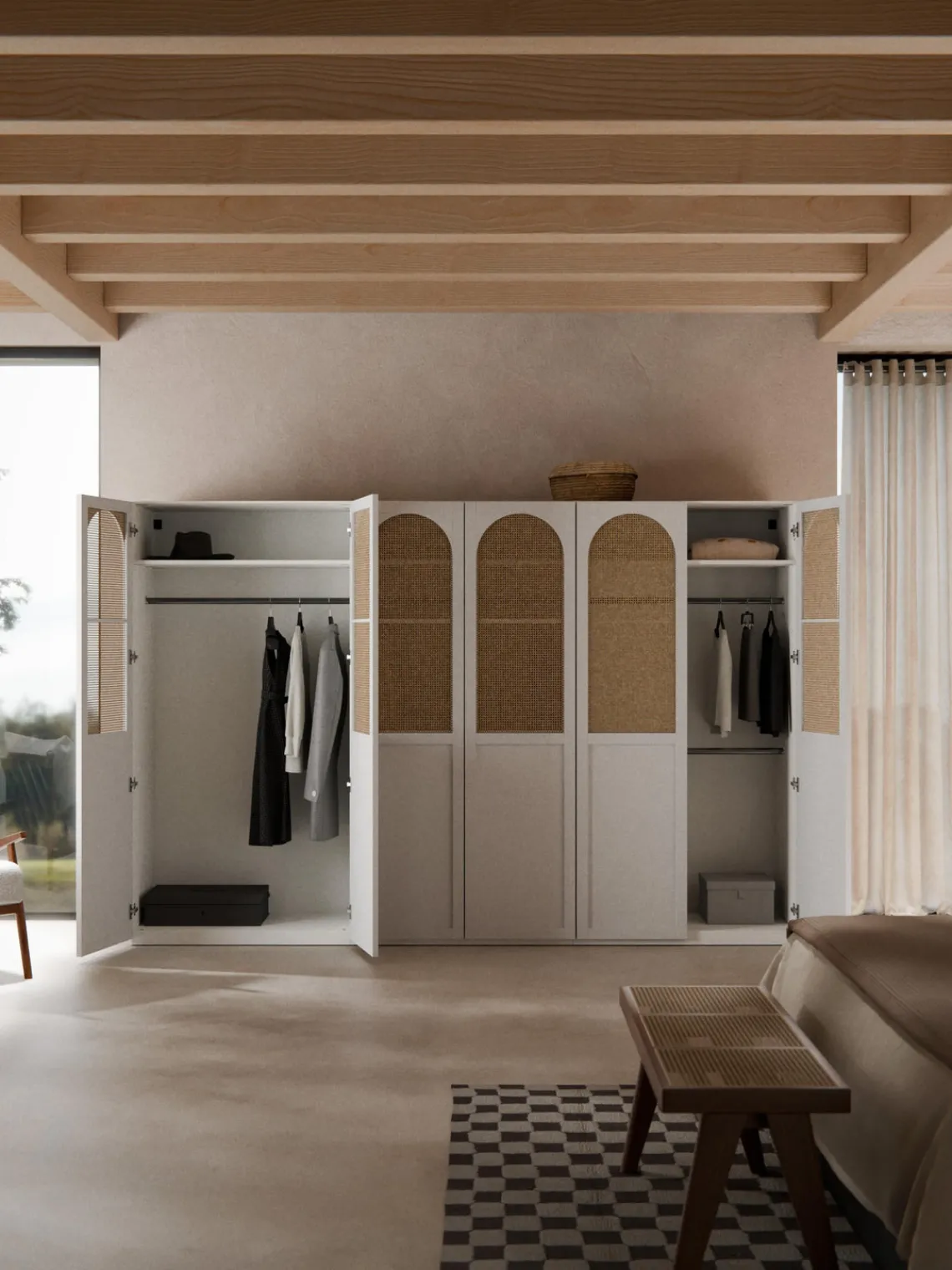 Armarios Empotrados|Armarios Modulares>Westwing Collection Armario modular Jeanne, 6 puertas (300 cm), diferentes opciones Blanco