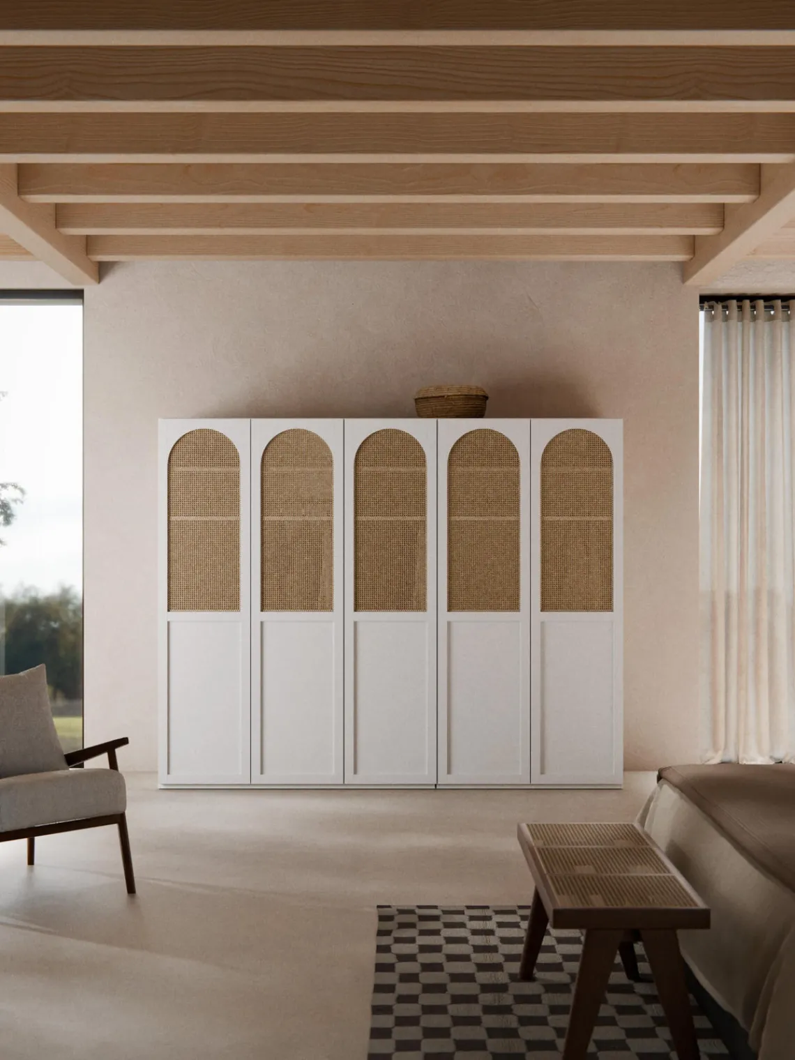 Armarios Empotrados|Armarios Modulares>Westwing Collection Armario modular Jeanne, 4 puertas (250 cm), diferentes opciones Blanco