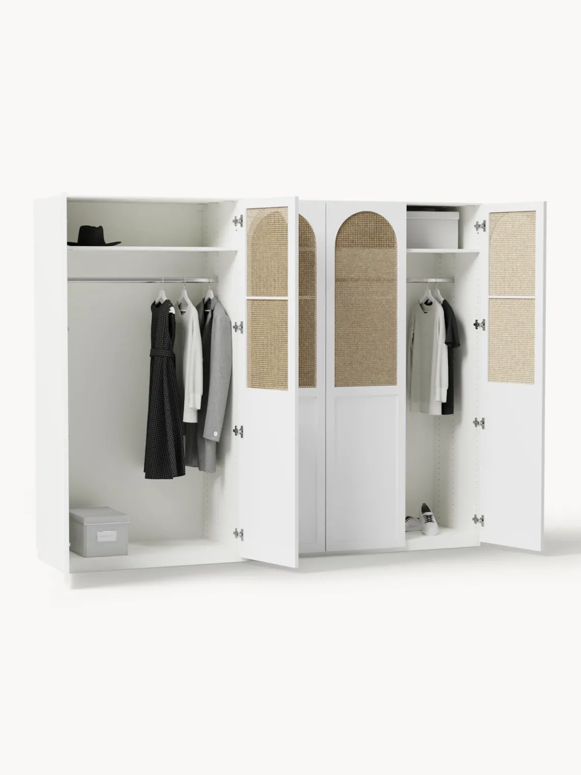 Armarios Empotrados|Armarios Modulares>Westwing Collection Armario modular Jeanne, 4 puertas (250 cm), diferentes opciones Blanco