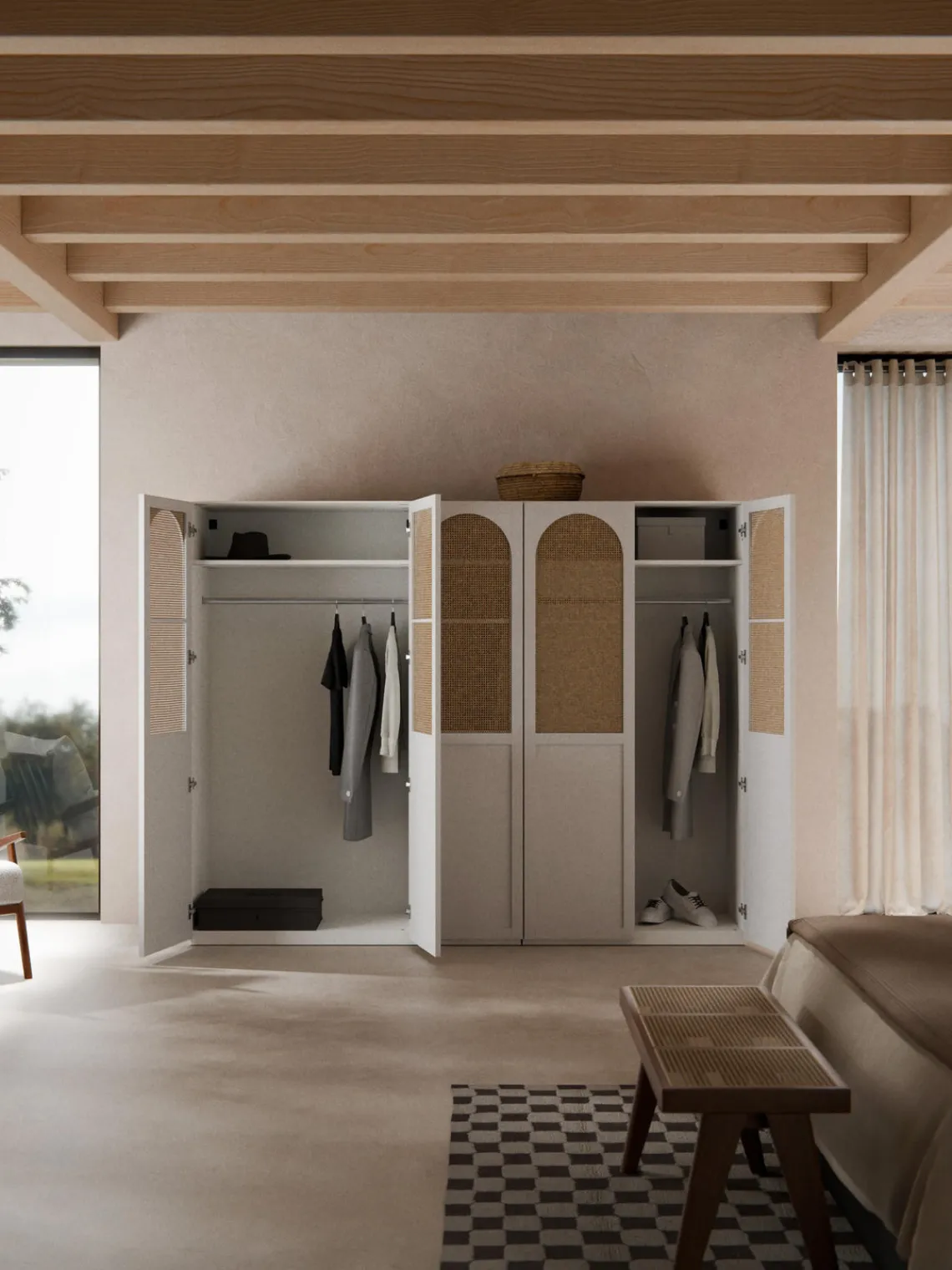 Armarios Empotrados|Armarios Modulares>Westwing Collection Armario modular Jeanne, 4 puertas (250 cm), diferentes opciones Blanco