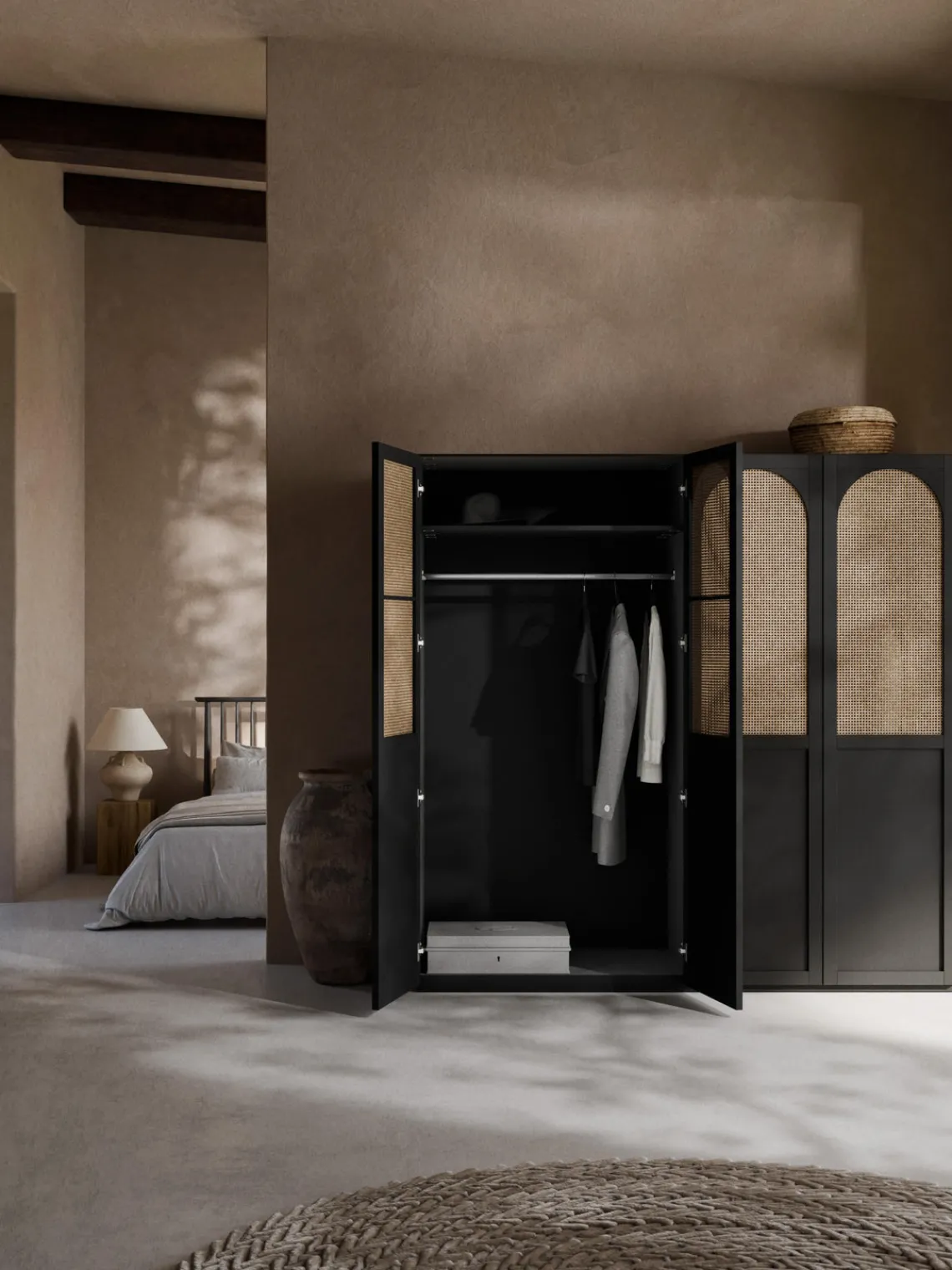 Armarios Empotrados|Armarios Modulares>Westwing Collection Armario modular Jeanne, 2 puertas (200 cm), diferentes opciones Negro