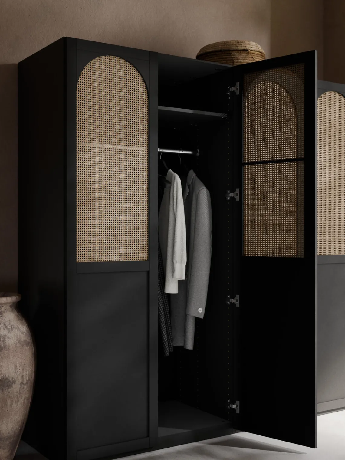 Armarios Empotrados|Armarios Modulares>Westwing Collection Armario modular Jeanne, 2 puertas (200 cm), diferentes opciones Negro