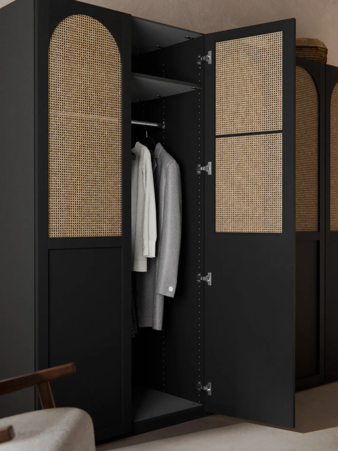 Armarios Empotrados|Armarios Modulares>Westwing Collection Armario modular Jeanne, 6 puertas (300 cm), diferentes opciones Negro