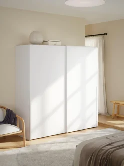 Armarios Con Puerta Corredera|Armarios Modulares>Westwing Collection Armario modular Leon, 2 puertas correderas (200 cm), diferentes variantes Blanco