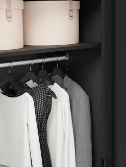 Armarios Con Puerta Corredera|Armarios Modulares></noscript>Westwing Collection Armario modular Leon, 2 puertas correderas (200 cm), diferentes variantes Negro