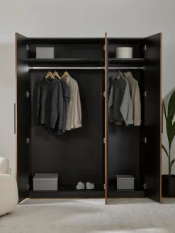 Armarios Empotrados|Armarios Modulares>Westwing Collection Armario modular Simone, An 150 cm, variantes diferentes Aspecto madera de nogal, negro