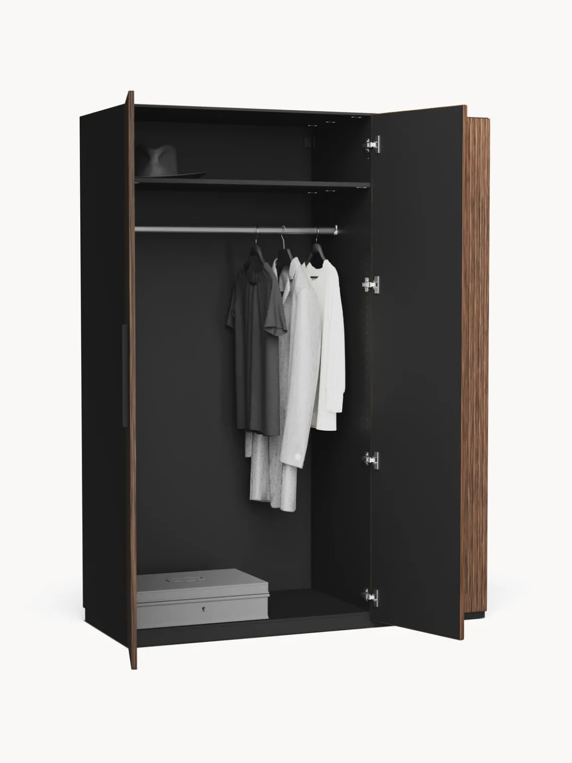 Armarios Empotrados|Armarios Modulares>Westwing Collection Armario modular Simone, An 150 cm, variantes diferentes Aspecto madera de nogal, negro