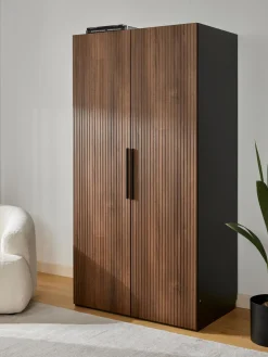 Armarios Empotrados|Armarios Modulares>Westwing Collection Armario modular Simone, An 100 cm, variantes diferentes Aspecto madera de nogal, negro