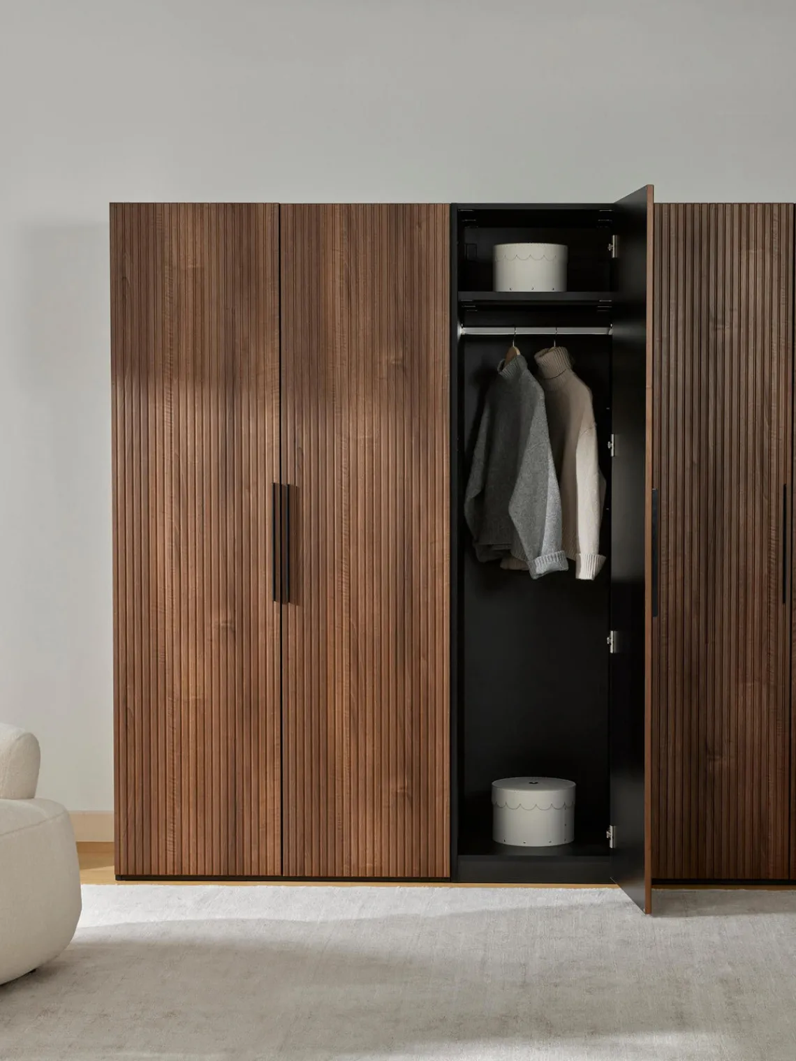 Armarios Empotrados|Armarios Modulares>Westwing Collection Armario modular Simone, An 50 cm, variantes diferentes Aspecto madera de nogal, negro