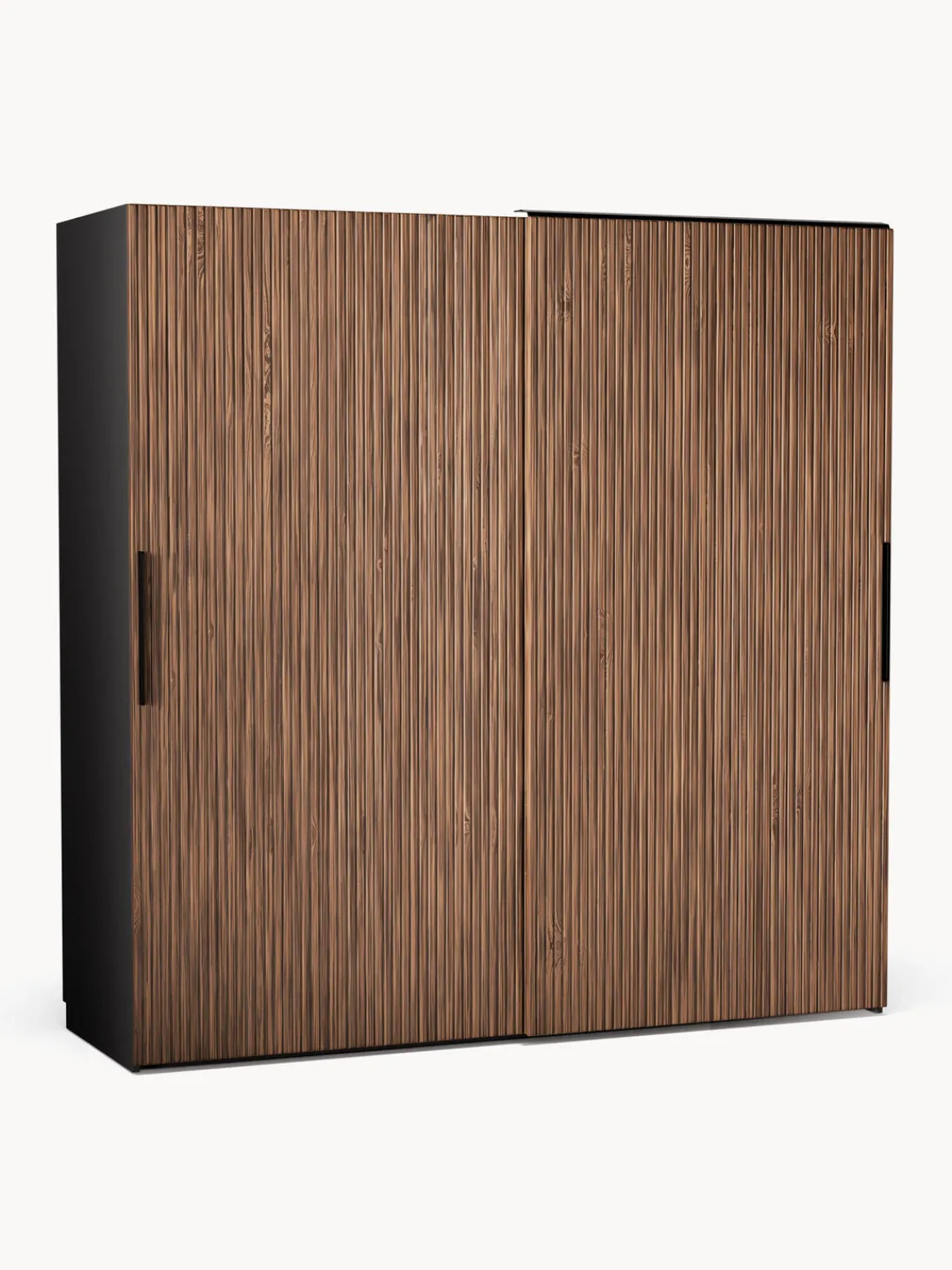 Armarios Con Puerta Corredera|Armarios Modulares>Westwing Collection Armario modular Simone, 2 puertas correderas (200 cm), diferentes variantes Aspecto madera de nogal, negro
