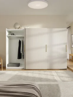 Armarios Con Puerta Corredera|Armarios Modulares></noscript>Westwing Collection Armario modular Simone, 3 puertas correderas (300 cm), diferentes variantes Madera, beige claro