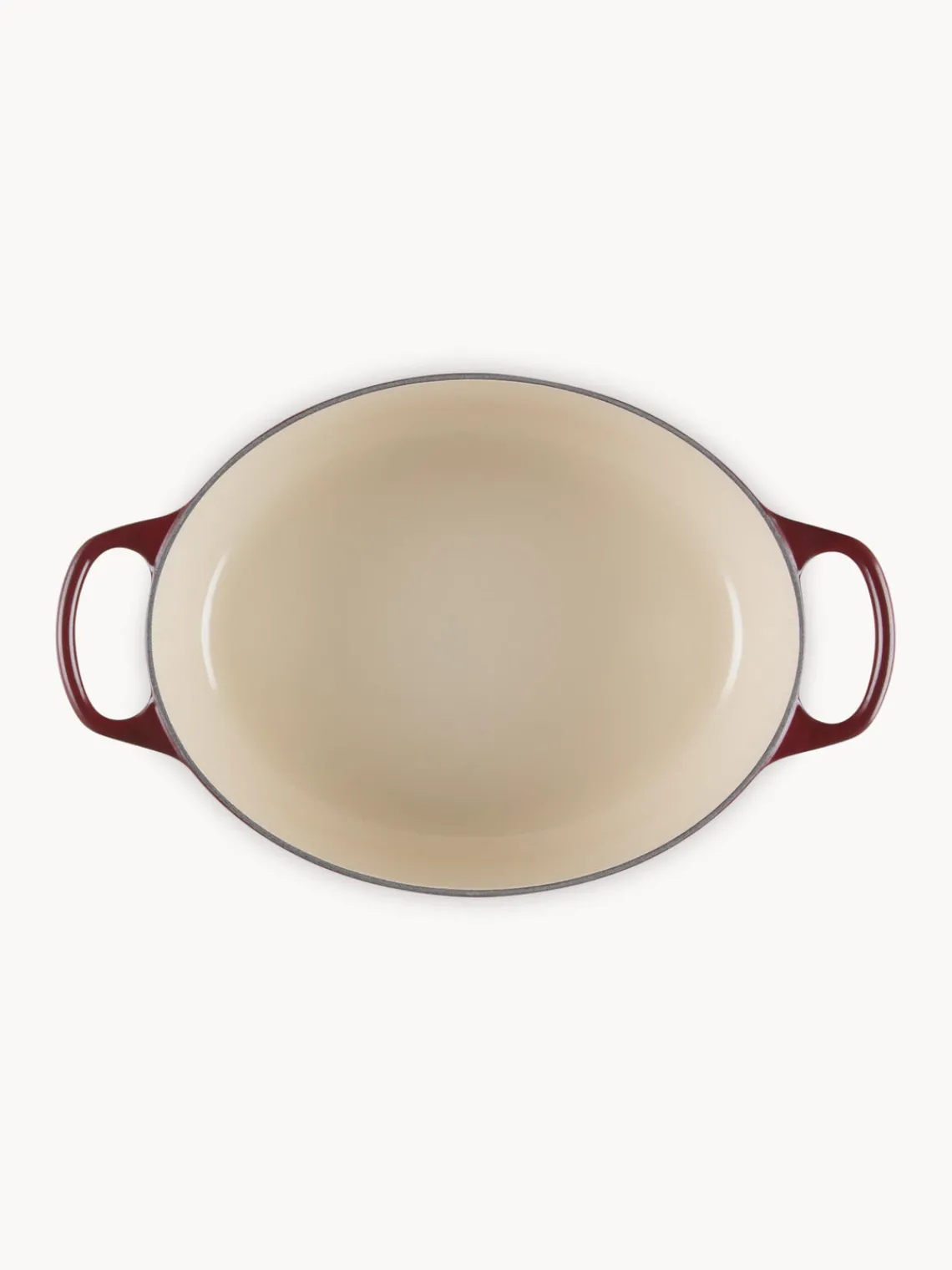 Ollas|Ollas>LE CREUSET Asador ovalado de hierro fundido Signature Collection Rojo vino, dorado