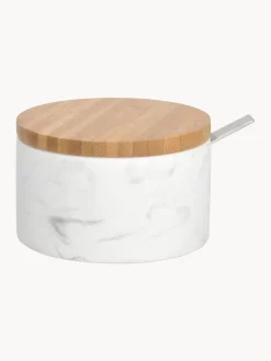 Azucareros Y Lecheras|Vajillas Completas>Andrea House Azucarero de cerámica y bambú Kalina, con cuchara