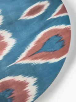 New Bajoplato artesanal de porcelana Ikat Cuencos Y Platos De Servir|Vajillas Completas