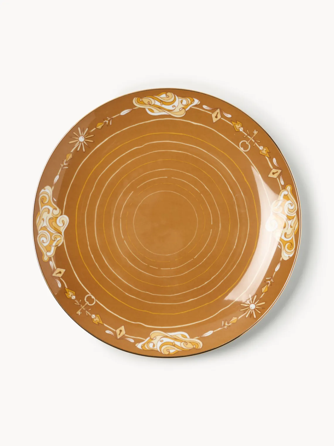 Cuencos Y Platos De Servir|Vajillas Completas>Westwing Collection Bajoplato artesanal Mystic Amarillo mostaza, blanco