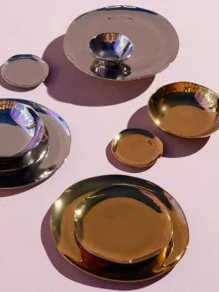 Vajillas Completas|Menaje De Mesa>Bitossi Home Bajoplato de porcelana artesanal con borde irregular dorado Edge