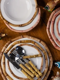 Online Bajoplato pintado a mano Bamboo Cuencos Y Platos De Servir|Vajillas Completas