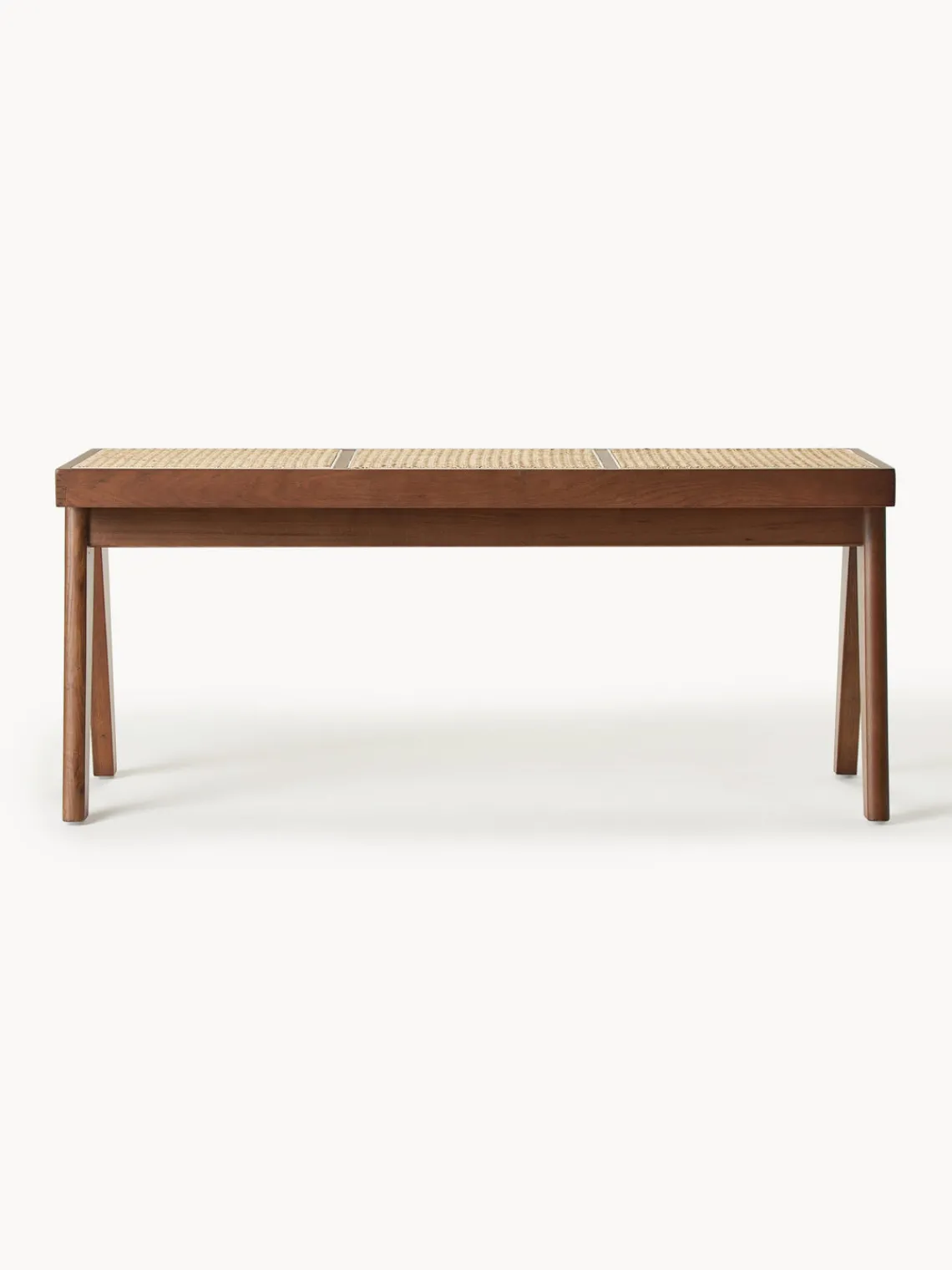 Bancos|Bancos>Westwing Collection Banco con tejido vienés Sissi Madera de roble oscura, beige claro