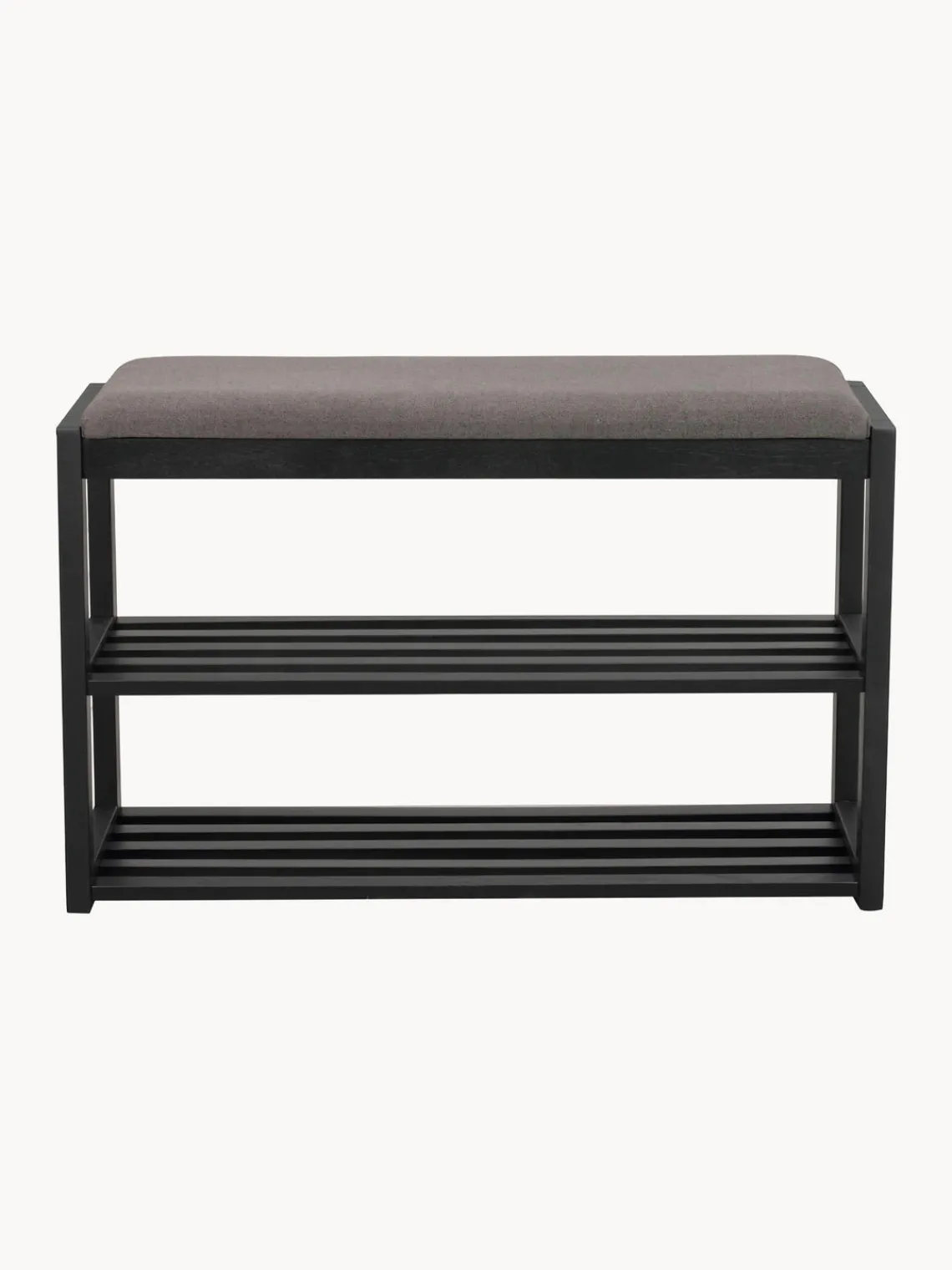 Bancos|Bancos>Rowico Home Banco con zapatero de madera de roble Confetti Negro, gris oscuro