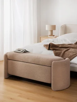 Sale Banco de borreguillo con espacio de almacenamiento Benji Bancos|Bancos