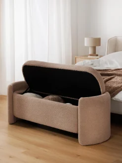 Sale Banco de borreguillo con espacio de almacenamiento Benji Bancos|Bancos