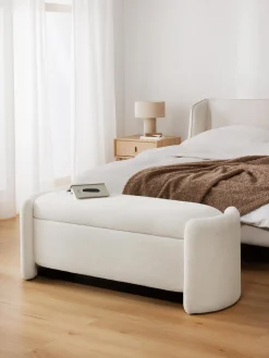 Sale Banco de borreguillo con espacio de almacenamiento Benji Bancos|Bancos