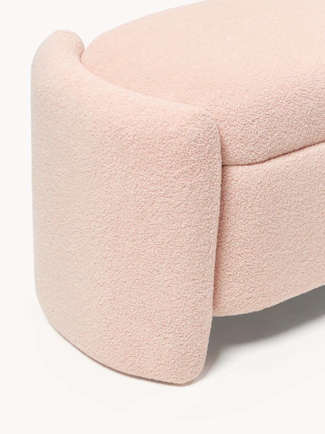 Bancos|Bancos>Westwing Collection Banco de borreguillo con espacio de almacenamiento Benji Borreguillo rosa claro