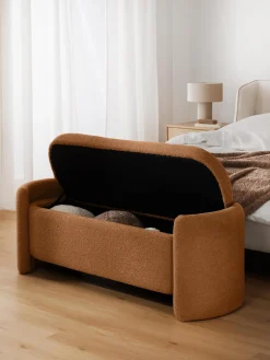 Discount Banco de borreguillo con espacio de almacenamiento Benji Bancos|Bancos