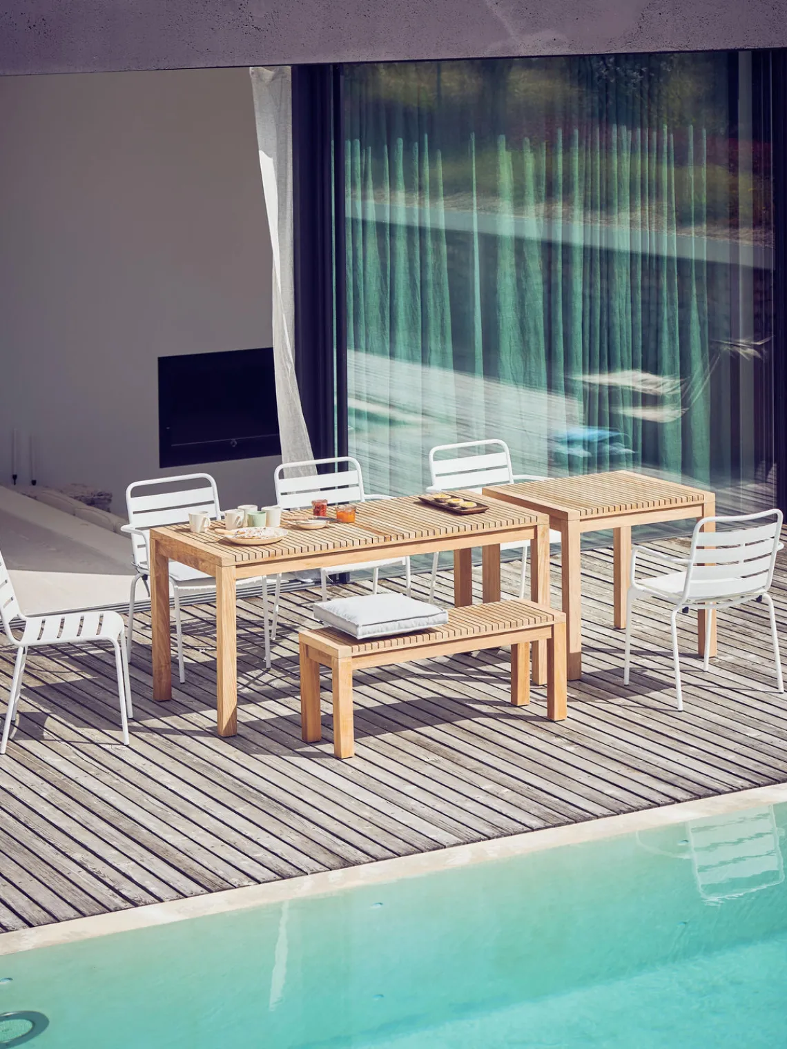 New Banco de jardín de madera de teca Samoa, 130 cm Bancos De Jardín|Bancos