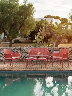 Bancos De Jardín|Bancos>Nardi Banco de jardín Net Rojo