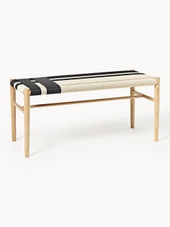 Bancos|Bancos>Westwing Collection Banco de madera de fresno Mani Madera de fresno, beige claro, negro