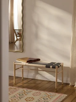 Bancos|Bancos>Westwing Collection Banco de madera de fresno Mani Madera de fresno, beige claro, negro