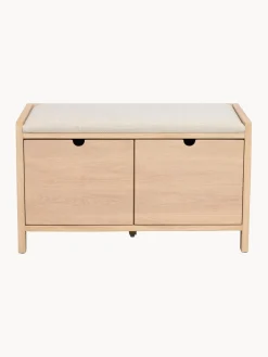 Bancos|Bancos></noscript>Rowico Home Banco de madera de roble con cajones Hillmond