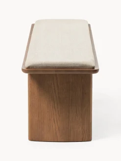 Bancos|Bancos></noscript>Westwing Collection Banco de madera de roble con cojín de asiento Chandler