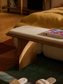 Bancos|Bancos></noscript>Westwing Collection Banco de madera de roble con cojín de asiento Chandler