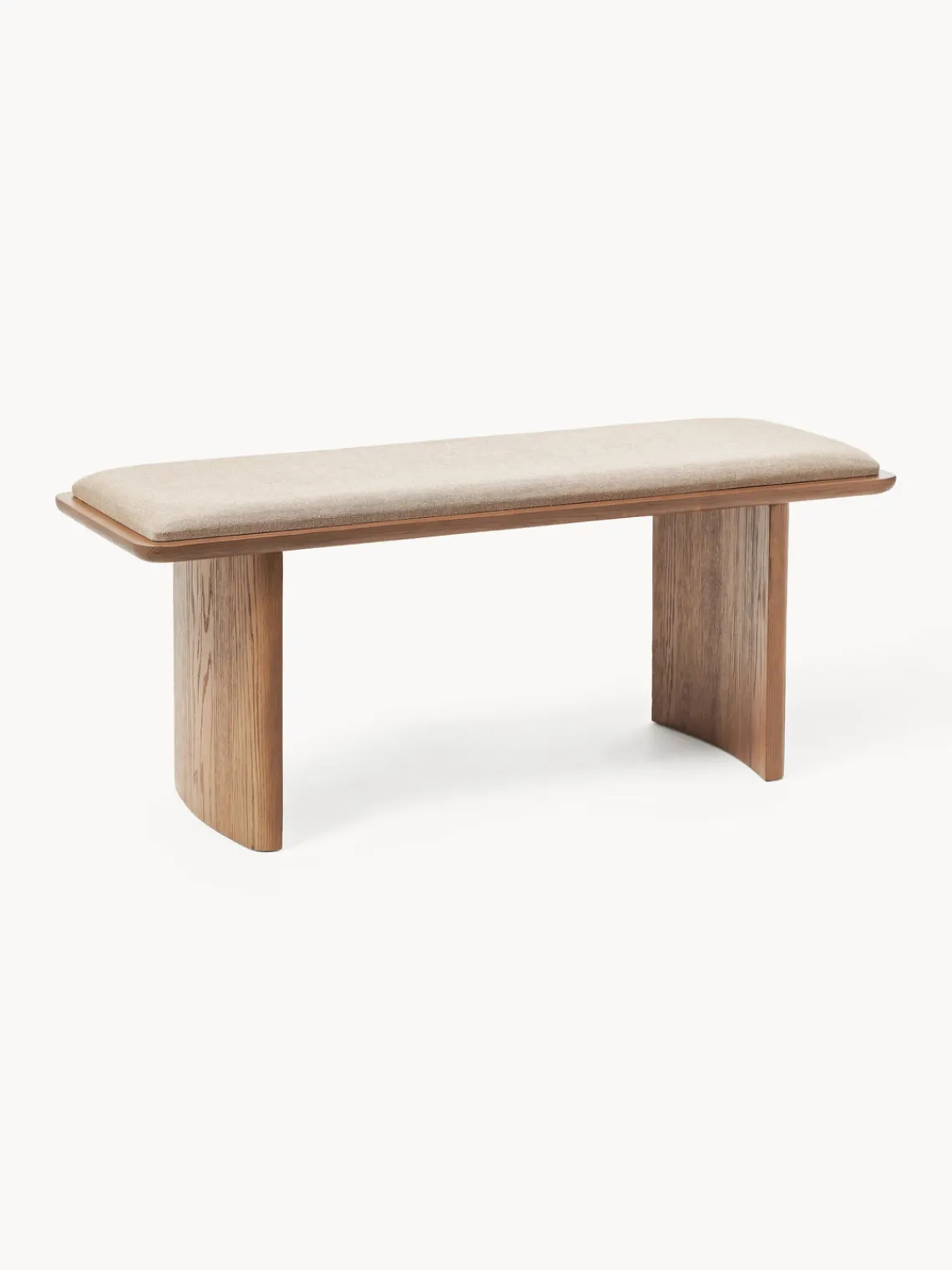 Clearance Banco de madera de roble con cojín de asiento Chandler Bancos|Bancos