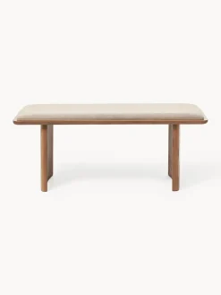 Clearance Banco de madera de roble con cojín de asiento Chandler Bancos|Bancos