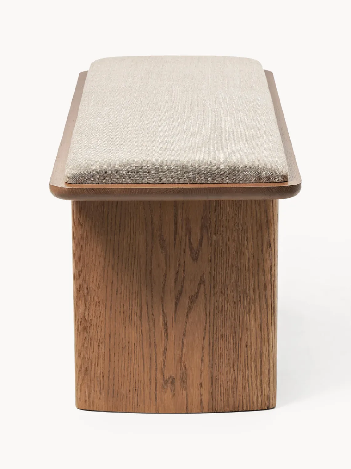 Clearance Banco de madera de roble con cojín de asiento Chandler Bancos|Bancos