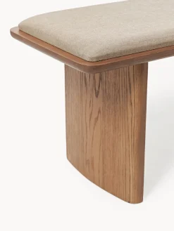 Clearance Banco de madera de roble con cojín de asiento Chandler Bancos|Bancos