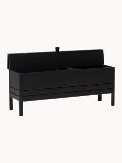 Bancos|Bancos></noscript>Form & Refine Banco de madera de roble con espacio de almacenaje A Line Madera de roble lacada en negro