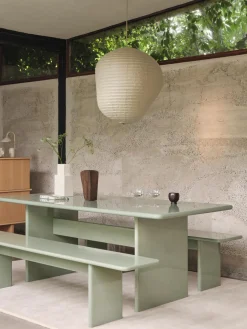 Bancos|Bancos>Ferm Living Banco de madera pulida Rink Verde salvia brillante